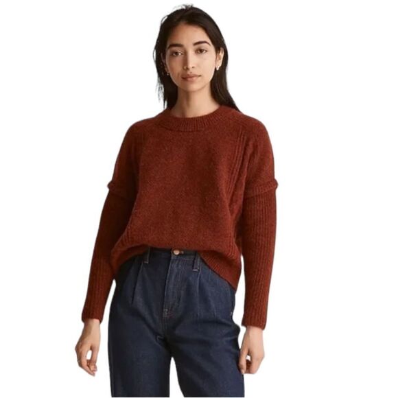 Madewell Havener Cable Knit Pullover Sweater Womens 4X Brown - Picture 1 of 9
